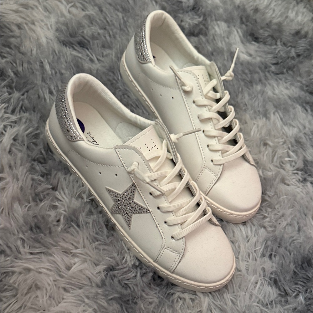 White and Silver Women's Sneakers